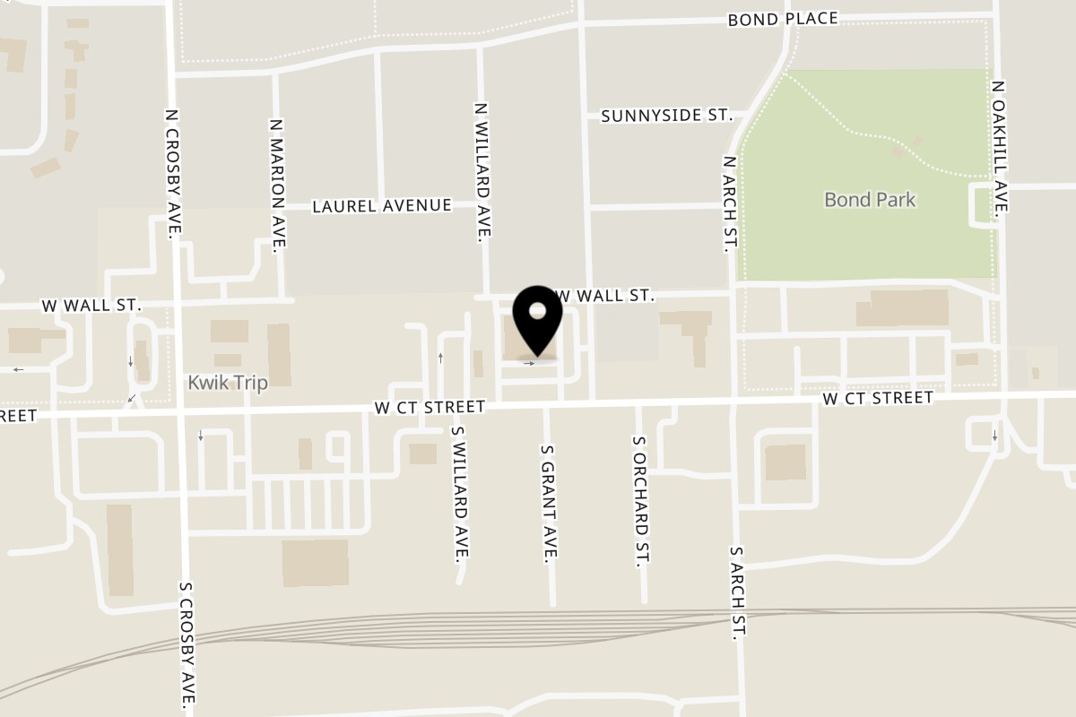 Map showing the location of Domino's Pizza Janesville – W Court St on 2200 W Court St in Janesville