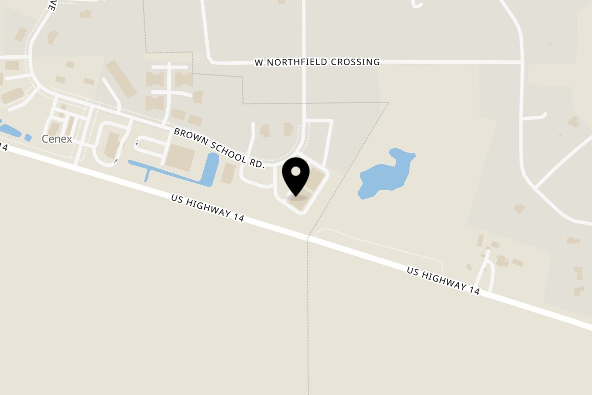 Map showing the location of Domino's Pizza Evansville on 803 Brown School Rd in Evansville