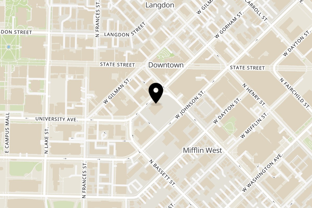Map showing the location of Domino's Pizza Madison – W Gorham St on 409 W Gorham St in Madison