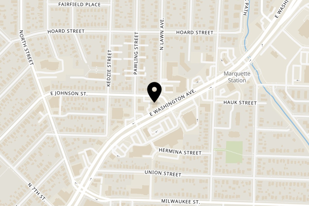 Map showing the location of Domino's Pizza Madison – E Washington Ave on 2810 E Washington Ave in Madison