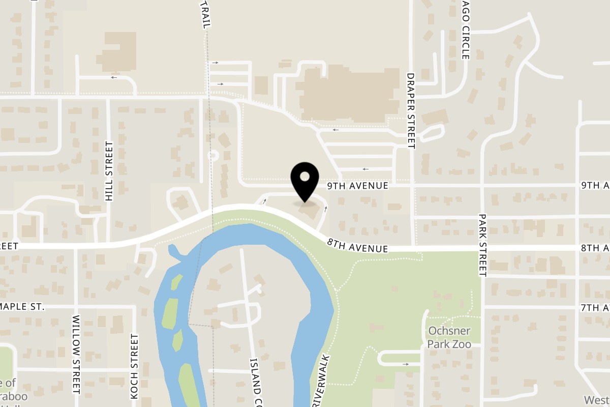 Map showing the location of Domino's Pizza Baraboo on 844 8th Ave in Baraboo